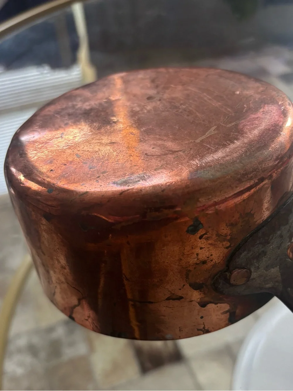 6” Copper Saucepan with Long Handle - Copper Finish